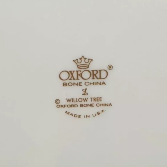 Bone China salad plate set, pattern: Willow Tree - Picture 5 of 5